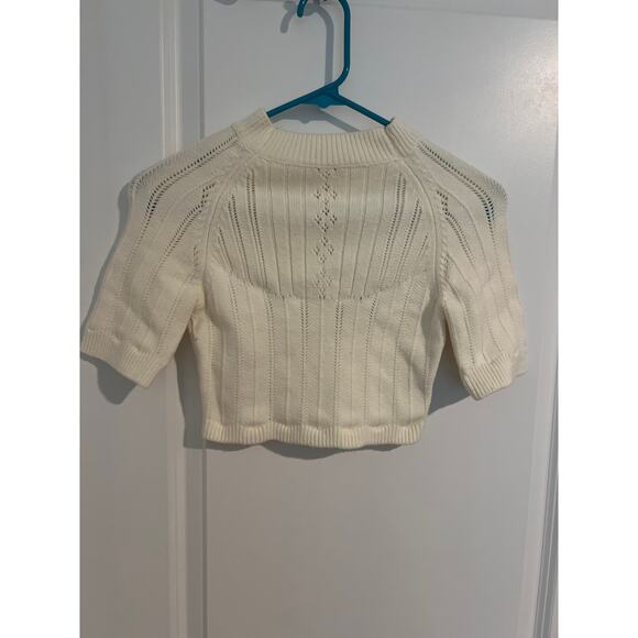 Free People Intimately Romy Swit Short Sleeve Cropped Sweater - Picture 1 of 6